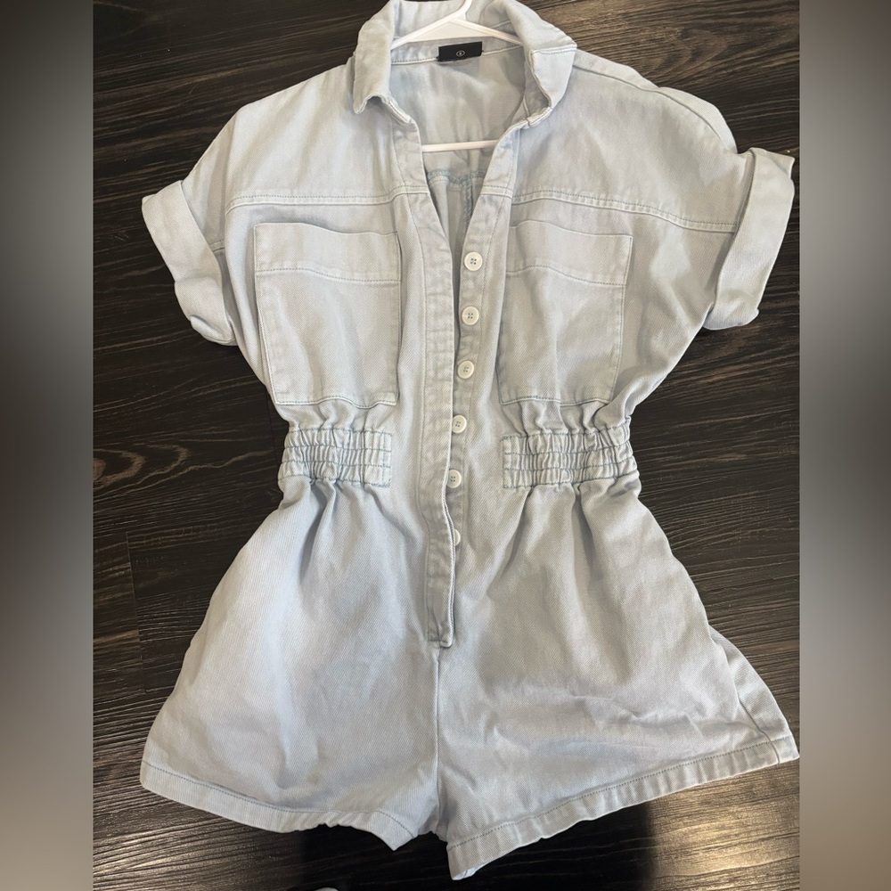 Light Blue Denim Romper